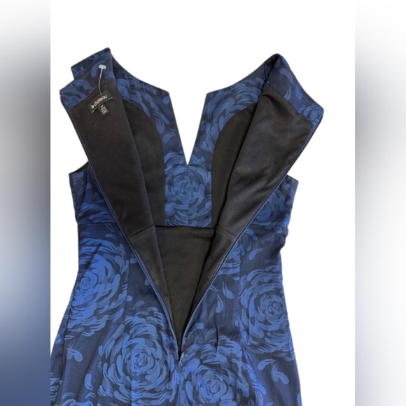 Le Chateau EUC Pencil Dress Floral Blue Midi Size Small - Picture 6 of 10